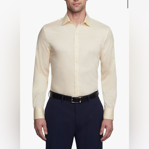 Tommy Hilfiger Men's Dress Shirt Slim Fit Non Iron Solid - Picture 1 of 3